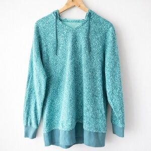 Athleta Sundown Alliance Hoodie XS Aqua Blue Teal Organic Cotton Pullover